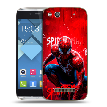 Пластиковый чехол на Alcatel One Touch Idol Alpha с принтом Spiderman Человек паук Пластиковый чехол на Alcatel One Touch Idol Alpha с принтом Spiderman Человек паук