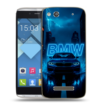 Пластиковый чехол на Alcatel One Touch Idol Alpha с принтом BMW БМВ