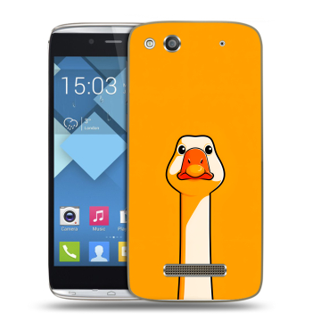 Пластиковый чехол на Alcatel One Touch Idol Alpha с принтом Смешная утка