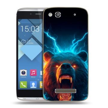 Пластиковый чехол на Alcatel One Touch Idol Alpha с принтом Медведь
