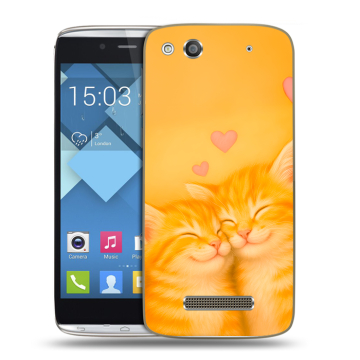 Пластиковый чехол на Alcatel One Touch Idol Alpha с принтом Милые котята Пластиковый чехол на Alcatel One Touch Idol Alpha с принтом Милые котята