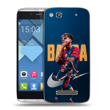Пластиковый чехол на Alcatel One Touch Idol Alpha с принтом Барселона Barca Yamal Пластиковый чехол на Alcatel One Touch Idol Alpha с принтом Барселона Barca Yamal