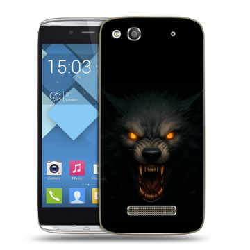 Пластиковый чехол на Alcatel One Touch Idol Alpha с принтом Волк