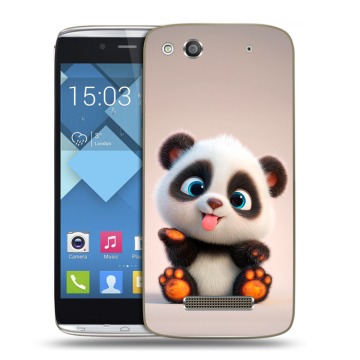 Пластиковый чехол на Alcatel One Touch Idol Alpha с принтом милая панда Пластиковый чехол на Alcatel One Touch Idol Alpha с принтом милая панда