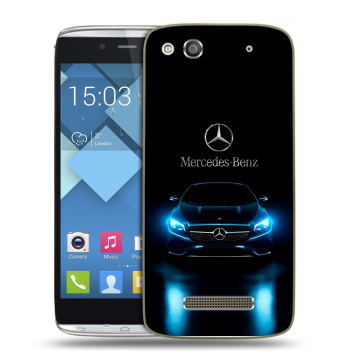 Пластиковый чехол на Alcatel One Touch Idol Alpha с принтом Mercedes Мерседес