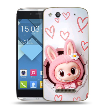 Пластиковый чехол на Alcatel One Touch Idol Alpha с принтом Labubu Лабубу