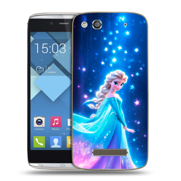 Пластиковый чехол на Alcatel One Touch Idol Alpha с принтом Холодное сердце Frozen