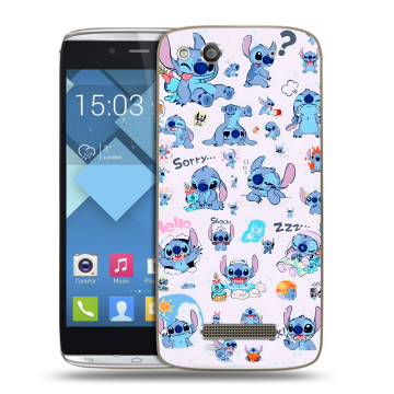 Пластиковый чехол на Alcatel One Touch Idol Alpha с принтом Лило и Стич