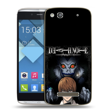 Пластиковый чехол на Alcatel One Touch Idol Alpha с принтом Death note Тетрадь смерти