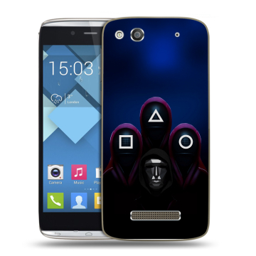 Пластиковый чехол на Alcatel One Touch Idol Alpha с принтом Игра Кальмара