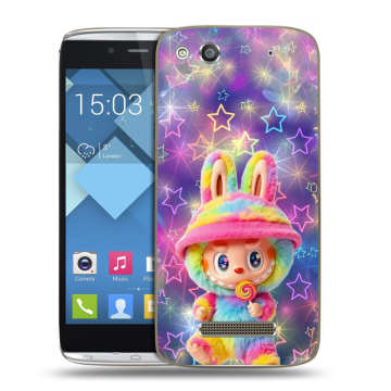 Пластиковый чехол на Alcatel One Touch Idol Alpha с принтом Labubu Лабубу
