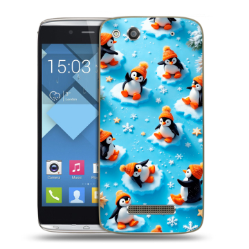 Пластиковый чехол на Alcatel One Touch Idol Alpha с принтом Новый год
