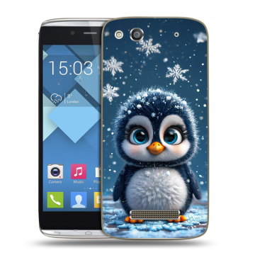 Пластиковый чехол на Alcatel One Touch Idol Alpha с принтом Новый год