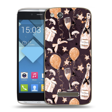 Пластиковый чехол на Alcatel One Touch Idol Alpha с принтом Новый год