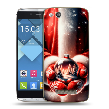 Пластиковый чехол на Alcatel One Touch Idol Alpha с принтом Новый год