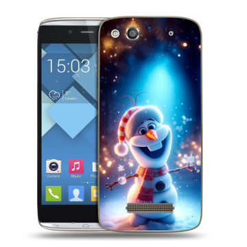 Пластиковый чехол на Alcatel One Touch Idol Alpha с принтом Новый год