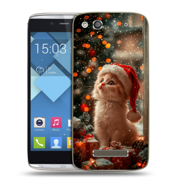 Пластиковый чехол на Alcatel One Touch Idol Alpha с принтом Новый год