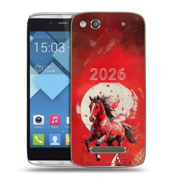 Пластиковый чехол на Alcatel One Touch Idol Alpha с принтом Новый год