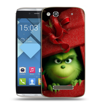 Пластиковый чехол на Alcatel One Touch Idol Alpha с принтом Новый год