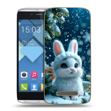 Пластиковый чехол на Alcatel One Touch Idol Alpha с принтом Новый год
