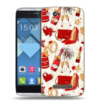 Пластиковый чехол на Alcatel One Touch Idol Alpha с принтом Новый год