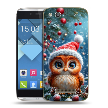 Пластиковый чехол на Alcatel One Touch Idol Alpha с принтом Новый год