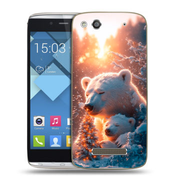 Пластиковый чехол на Alcatel One Touch Idol Alpha с принтом Новый год