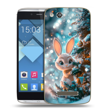 Пластиковый чехол на Alcatel One Touch Idol Alpha с принтом Новый год