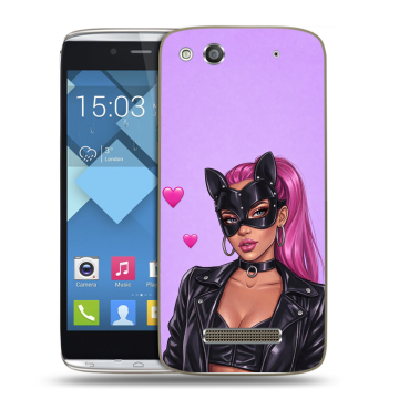 Пластиковый чехол на Alcatel One Touch Idol Alpha с принтом женский