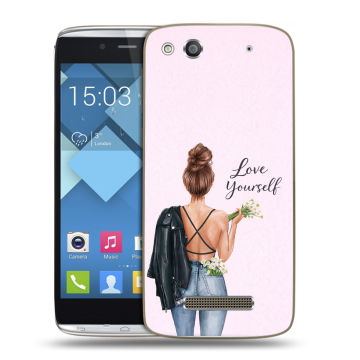 Пластиковый чехол на Alcatel One Touch Idol Alpha с принтом женский Пластиковый чехол на Alcatel One Touch Idol Alpha с принтом женский