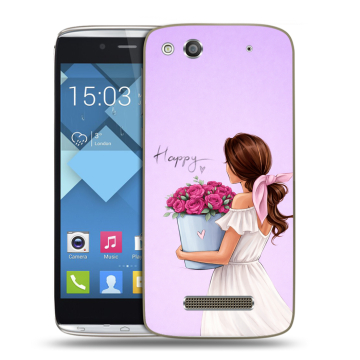 Пластиковый чехол на Alcatel One Touch Idol Alpha с принтом женский Пластиковый чехол на Alcatel One Touch Idol Alpha с принтом женский