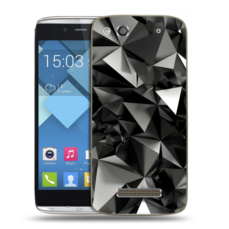 Пластиковый чехол на Alcatel One Touch Idol Alpha с принтом Черные кристаллы Пластиковый чехол на Alcatel One Touch Idol Alpha с принтом Черные кристаллы