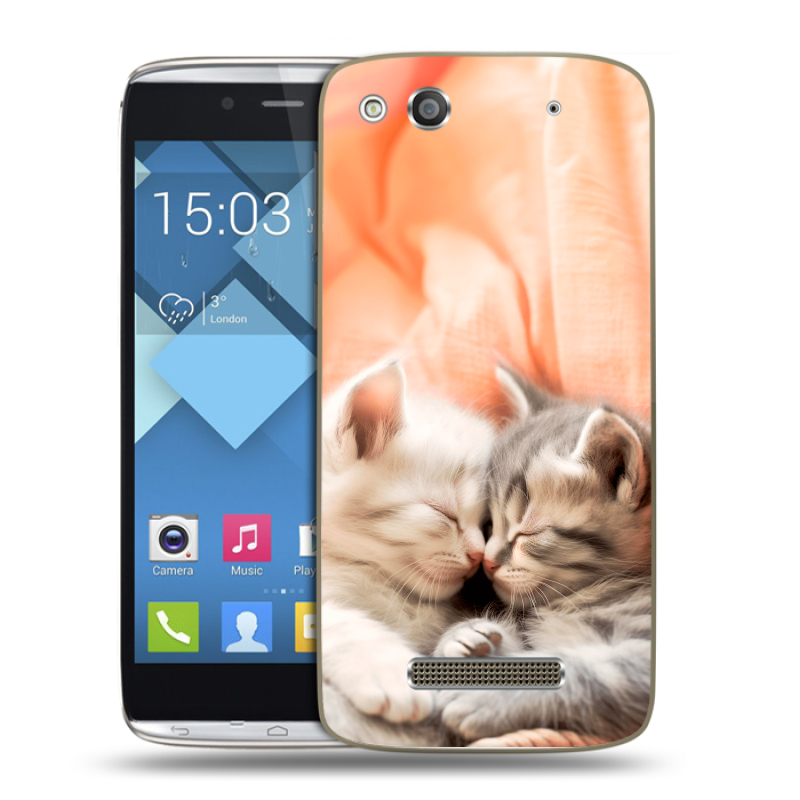 Пластиковый чехол на Alcatel One Touch Idol Alpha с принтом Котята Пластиковый чехол на Alcatel One Touch Idol Alpha с принтом Котята