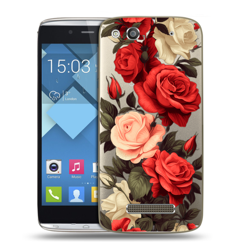 Пластиковый чехол на Alcatel One Touch Idol Alpha с принтом Розы Пластиковый чехол на Alcatel One Touch Idol Alpha с принтом Розы