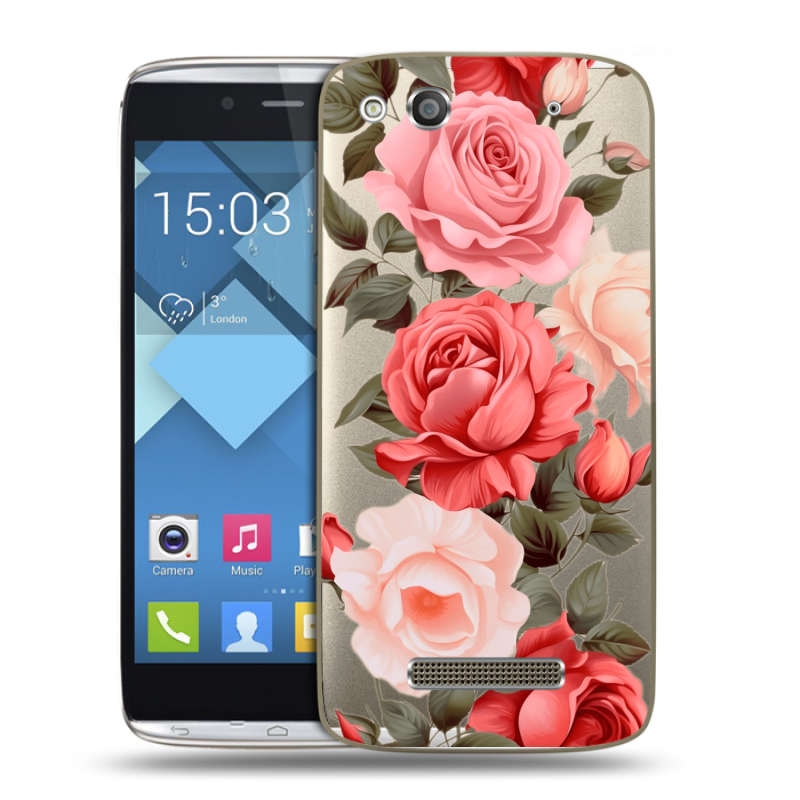 Пластиковый чехол на Alcatel One Touch Idol Alpha с принтом Розы Пластиковый чехол на Alcatel One Touch Idol Alpha с принтом Розы