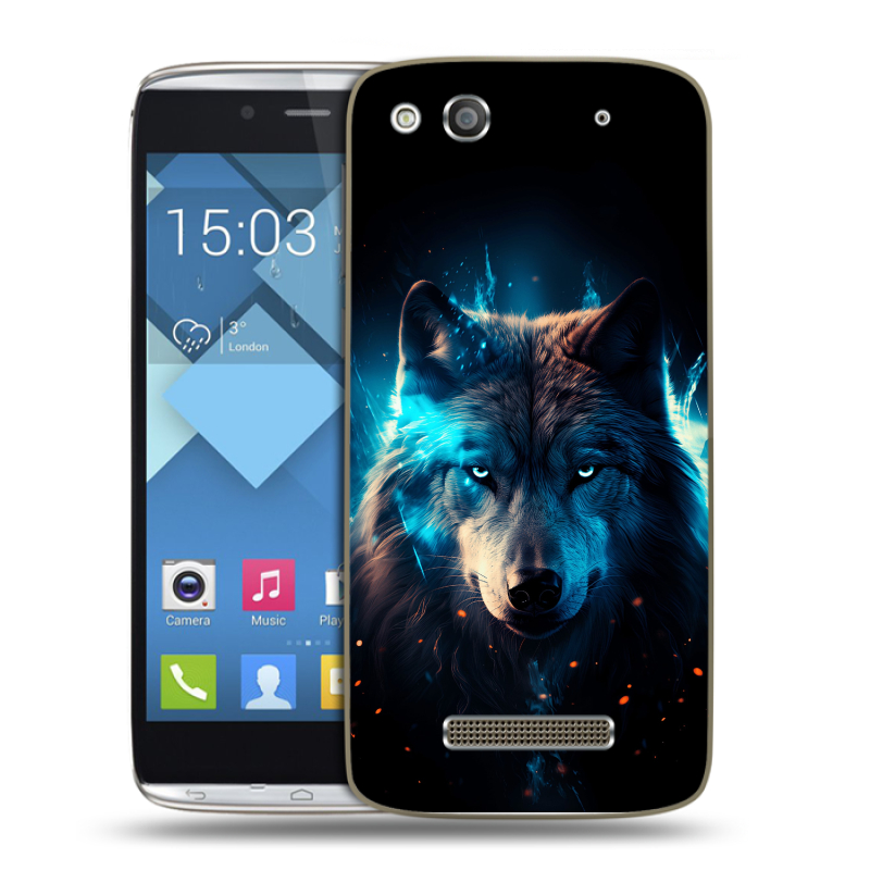 Пластиковый чехол на Alcatel One Touch Idol Alpha с принтом Волк ночной Пластиковый чехол на Alcatel One Touch Idol Alpha с принтом Волк ночной
