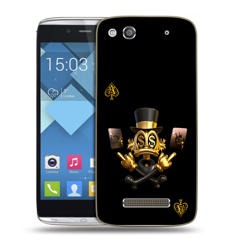 Пластиковый чехол на Alcatel One Touch Idol Alpha с принтом Золотой скрудж макдак Пластиковый чехол на Alcatel One Touch Idol Alpha с принтом Золотой скрудж макдак