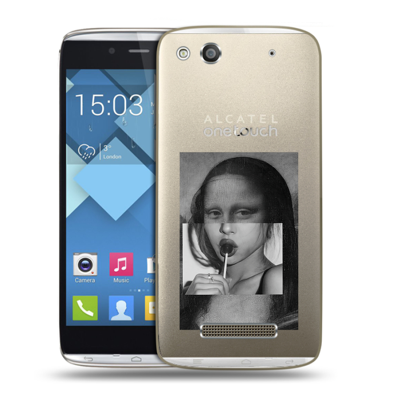 Пластиковый чехол на Alcatel One Touch Idol Alpha с принтом Мона Лиза Пластиковый чехол на Alcatel One Touch Idol Alpha с принтом Мона Лиза