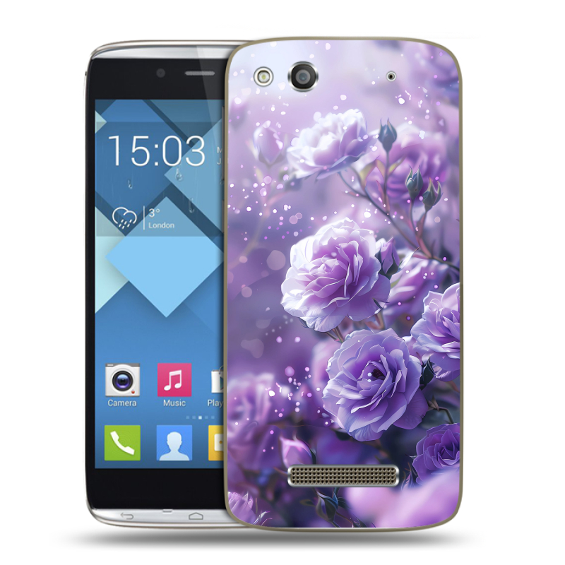 Пластиковый чехол на Alcatel One Touch Idol Alpha с принтом Розы цветы Пластиковый чехол на Alcatel One Touch Idol Alpha с принтом Розы цветы