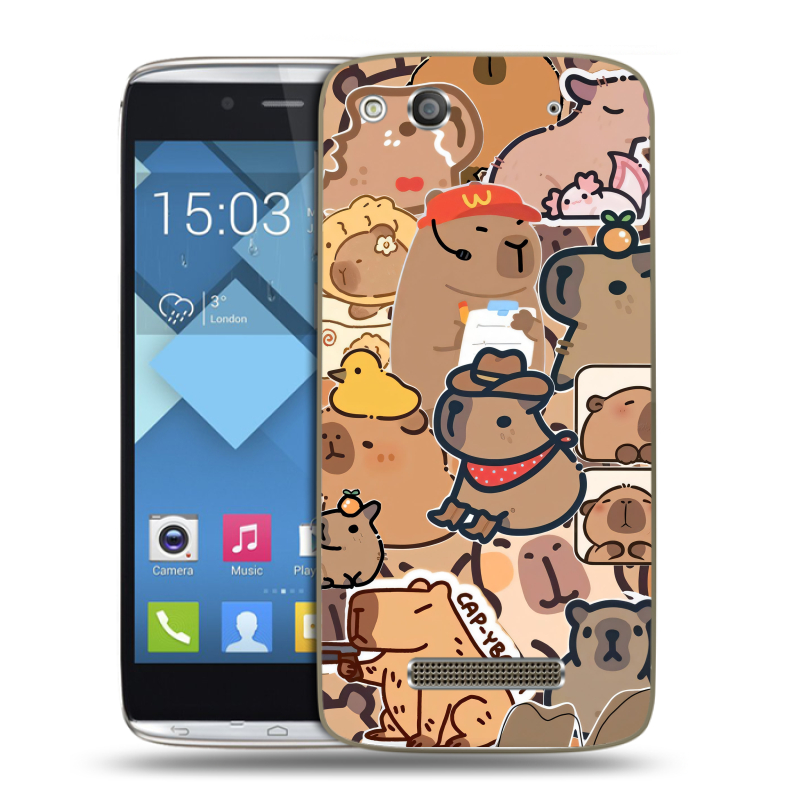 Пластиковый чехол на Alcatel One Touch Idol Alpha с принтом капибара Пластиковый чехол на Alcatel One Touch Idol Alpha с принтом капибара