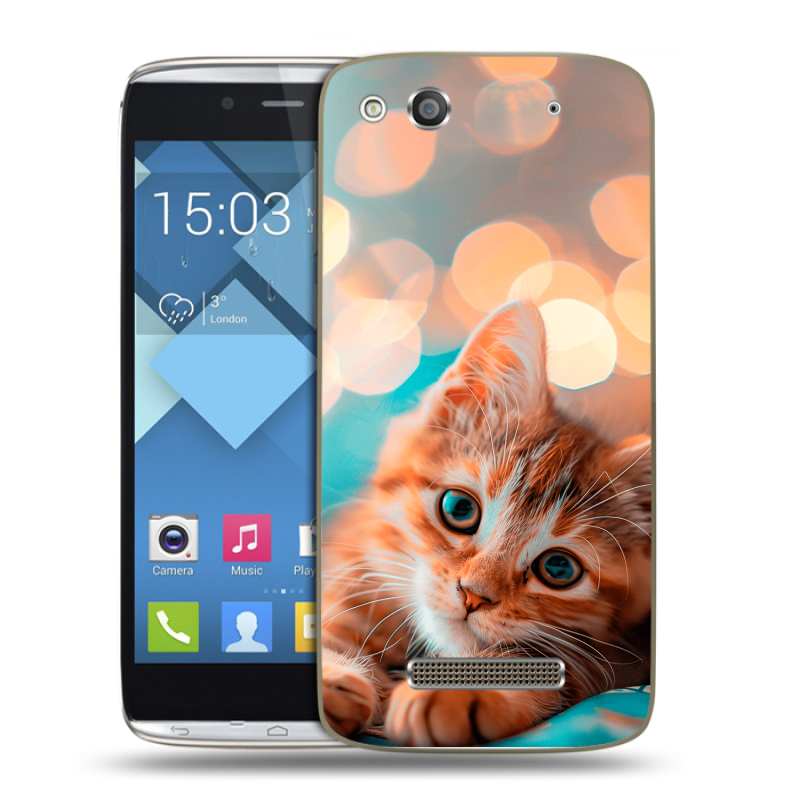 Пластиковый чехол на Alcatel One Touch Idol Alpha с принтом котик Пластиковый чехол на Alcatel One Touch Idol Alpha с принтом котик