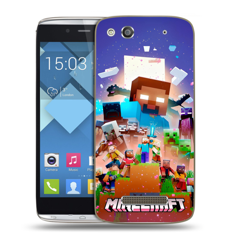 Пластиковый чехол на Alcatel One Touch Idol Alpha с принтом Майнкрафт Minecraft Пластиковый чехол на Alcatel One Touch Idol Alpha с принтом Майнкрафт Minecraft