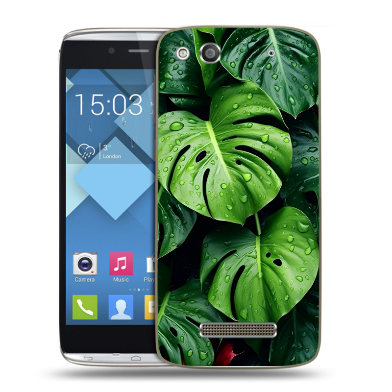 Пластиковый чехол на Alcatel One Touch Idol Alpha с принтом Листья Пластиковый чехол на Alcatel One Touch Idol Alpha с принтом Листья