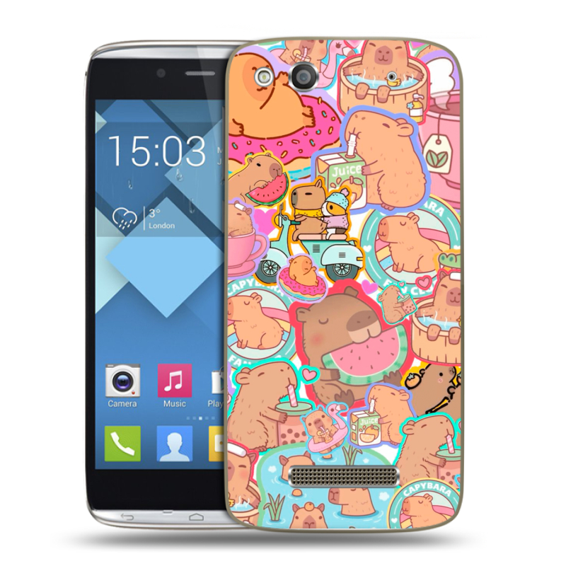 Пластиковый чехол на Alcatel One Touch Idol Alpha с принтом капибары Пластиковый чехол на Alcatel One Touch Idol Alpha с принтом капибары