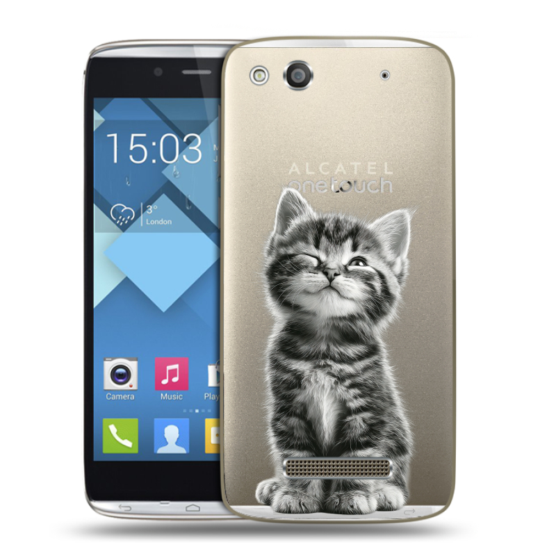 Пластиковый чехол на Alcatel One Touch Idol Alpha с принтом Котенок Пластиковый чехол на Alcatel One Touch Idol Alpha с принтом Котенок