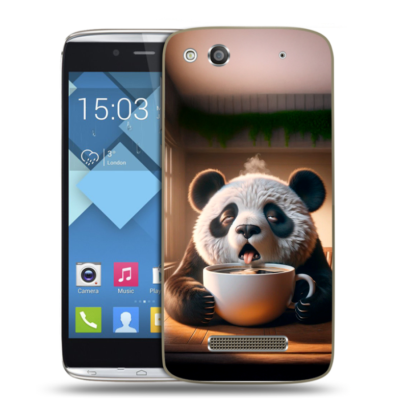 Пластиковый чехол на Alcatel One Touch Idol Alpha с принтом смешная панда Пластиковый чехол на Alcatel One Touch Idol Alpha с принтом смешная панда