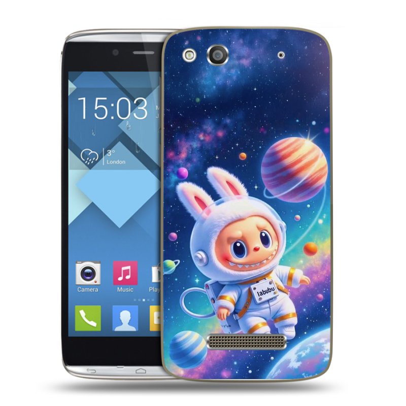 Пластиковый чехол на Alcatel One Touch Idol Alpha с принтом Labubu Лабубу Пластиковый чехол на Alcatel One Touch Idol Alpha с принтом Labubu Лабубу