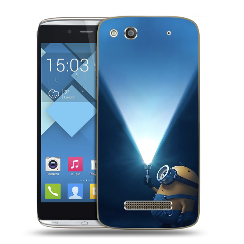 Пластиковый чехол на Alcatel One Touch Idol Alpha с принтом Миньоны Пластиковый чехол на Alcatel One Touch Idol Alpha с принтом Миньоны