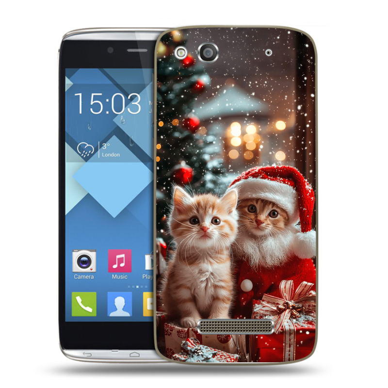 Пластиковый чехол на Alcatel One Touch Idol Alpha с принтом Новый год Пластиковый чехол на Alcatel One Touch Idol Alpha с принтом Новый год