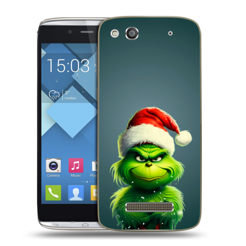 Пластиковый чехол на Alcatel One Touch Idol Alpha с принтом Новый год Пластиковый чехол на Alcatel One Touch Idol Alpha с принтом Новый год